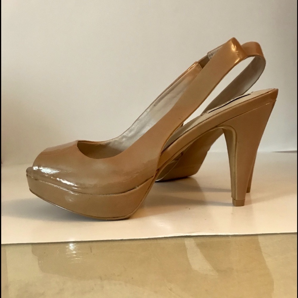 šSOLDšZARA Platform Heels Sling Back Pumps in Warm Dark Nude Euro 39 - Picture 2 of 8